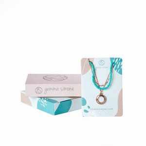 CLEARANCE Gemma Simone Aqua Beaded Lariat Necklace